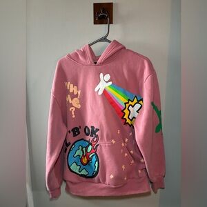 PacSun Kids Pink Graphic Hoodie - "It'll Be Okay" - Size Small